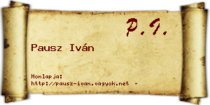 Pausz Iván névjegykártya