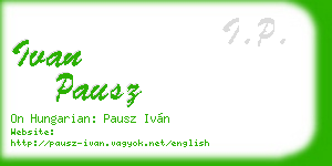 ivan pausz business card